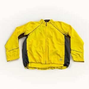 Novara Cycling Mens Yellow Reflective Lightweight Full Zip Jacket Size L Large